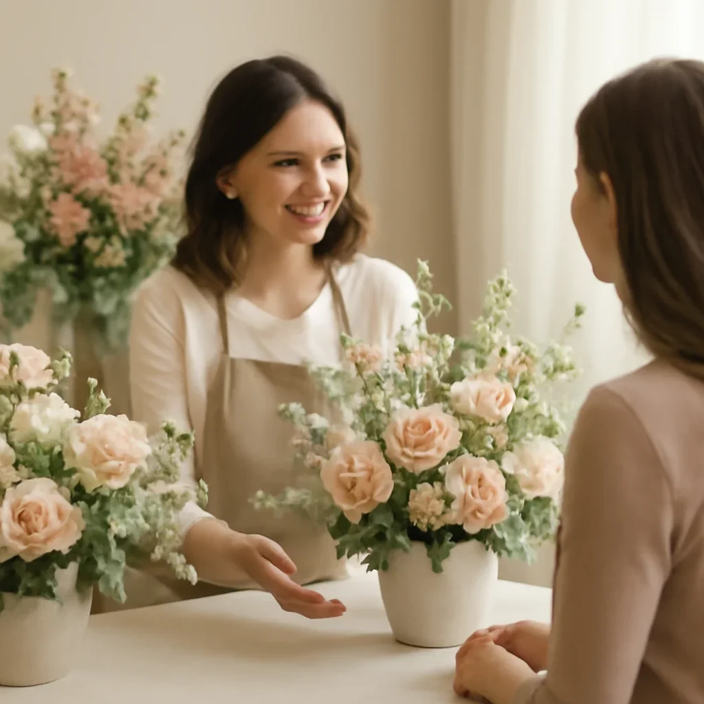 Welcoming floral consultation scene for the Best Markham Florist call to action