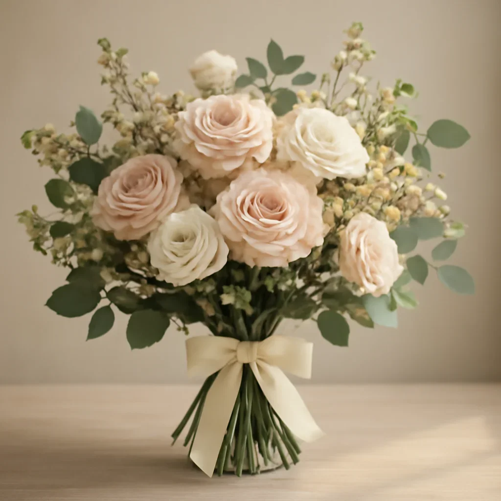 Hand-tied bouquet details for the Corporate Holiday Floral Ideas for Offices in Markham page