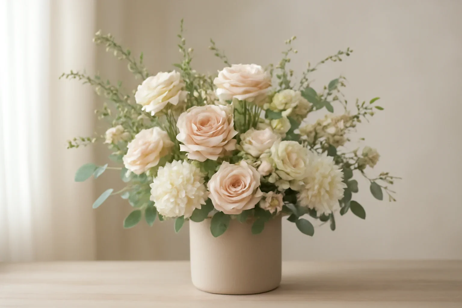 Corporate Holiday Floral Ideas for Offices in Markham floral hero arrangement in soft natural light