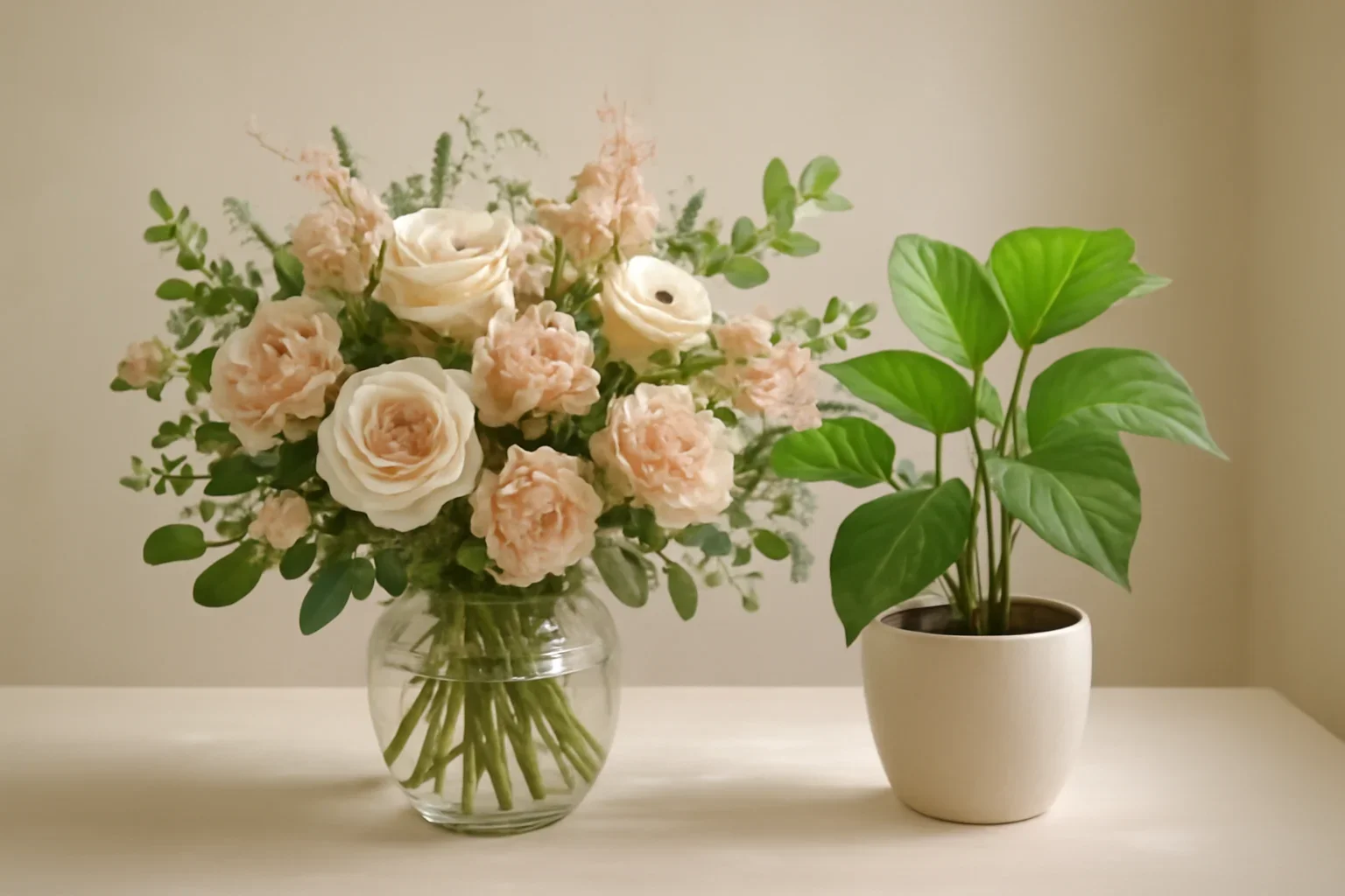 Plants vs Bouquets: Which Get-Well Gift Lasts Longer? floral hero arrangement in soft natural light