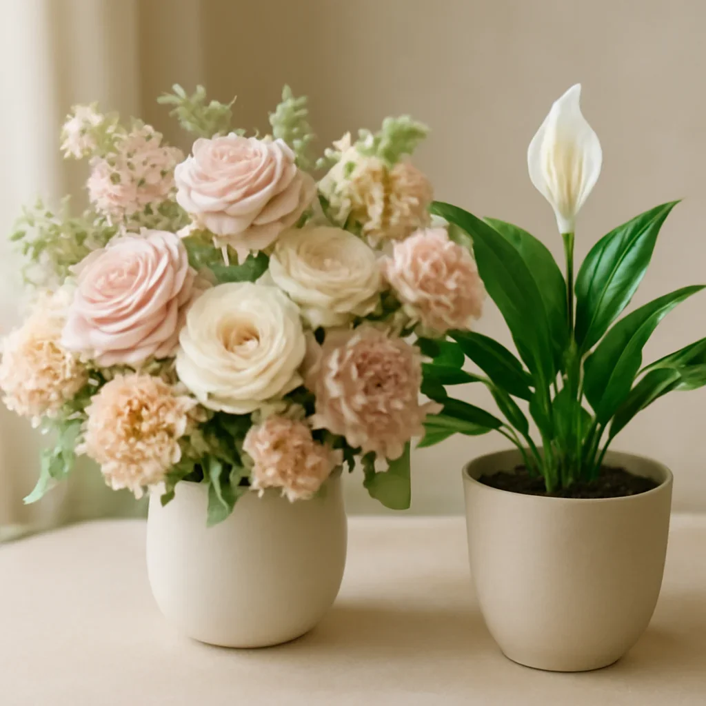 Close-up floral styling that supports the Plants vs Bouquets: Which Get-Well Gift Lasts Longer? page