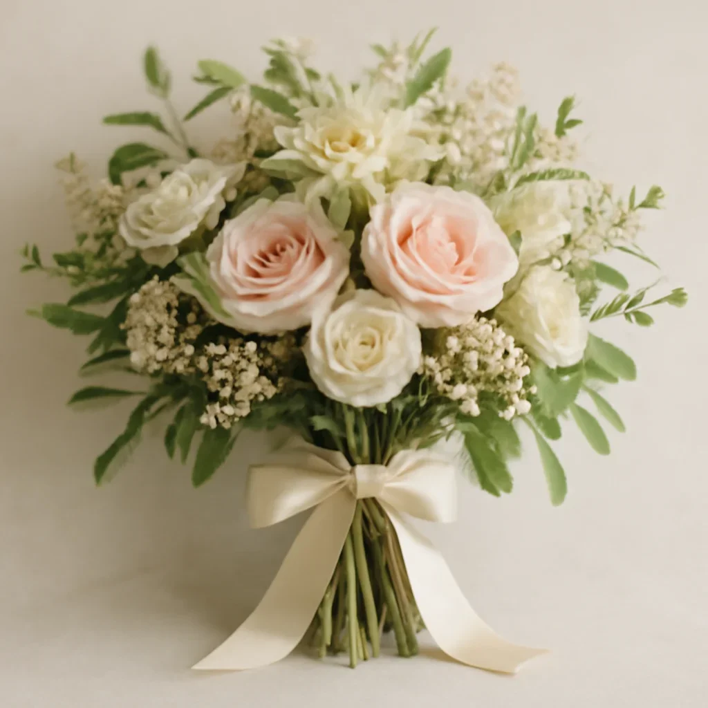 Hand-tied bouquet details for the Sympathy Flowers Etiquette: What to Send and When page