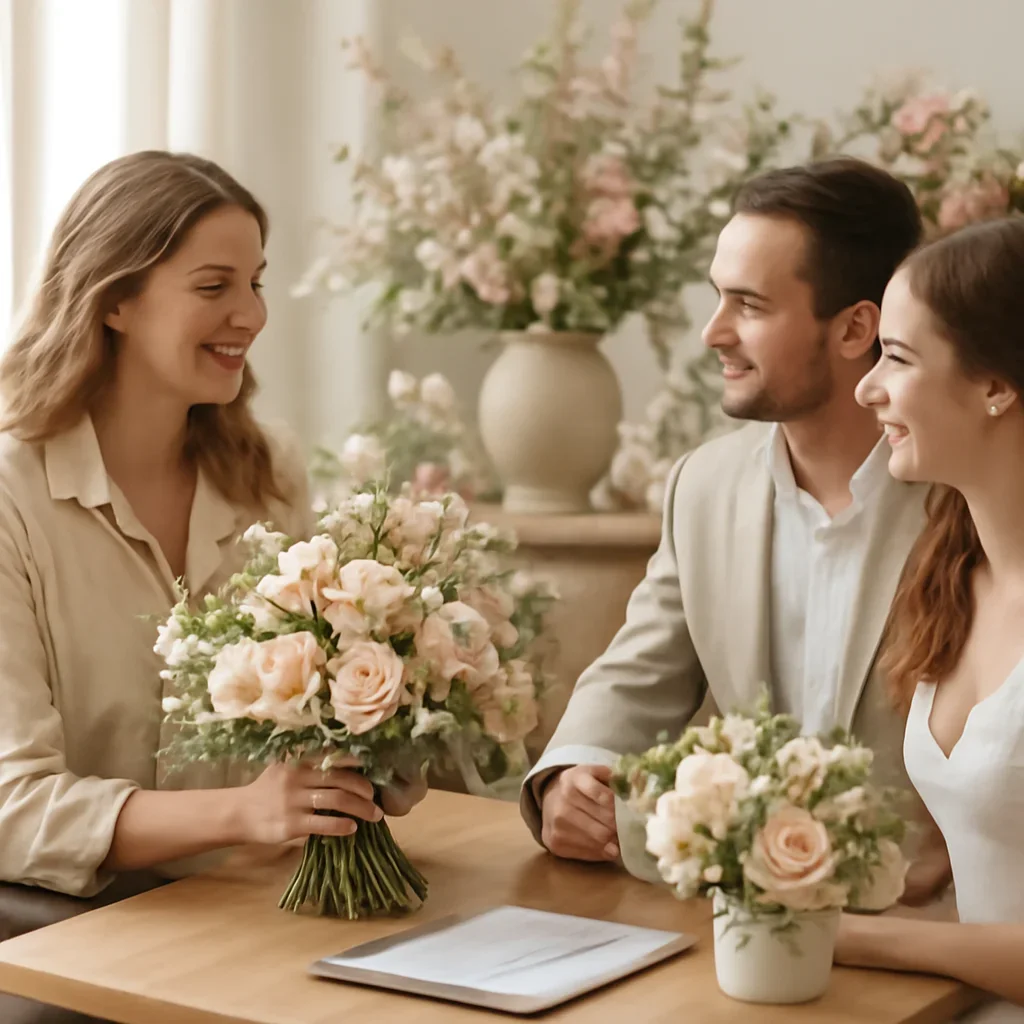 Welcoming floral consultation scene for the Wedding Flower Budget Tips for Markham Couples call to action