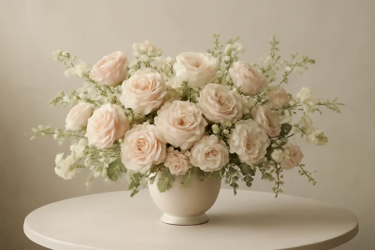 Unionville Wedding Flowers Case Study floral hero arrangement in soft natural light
