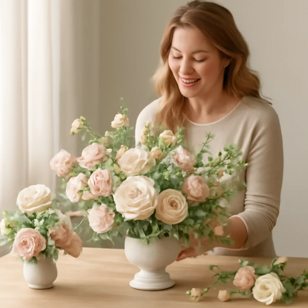 Welcoming floral consultation scene for the Centerpieces Markham call to action