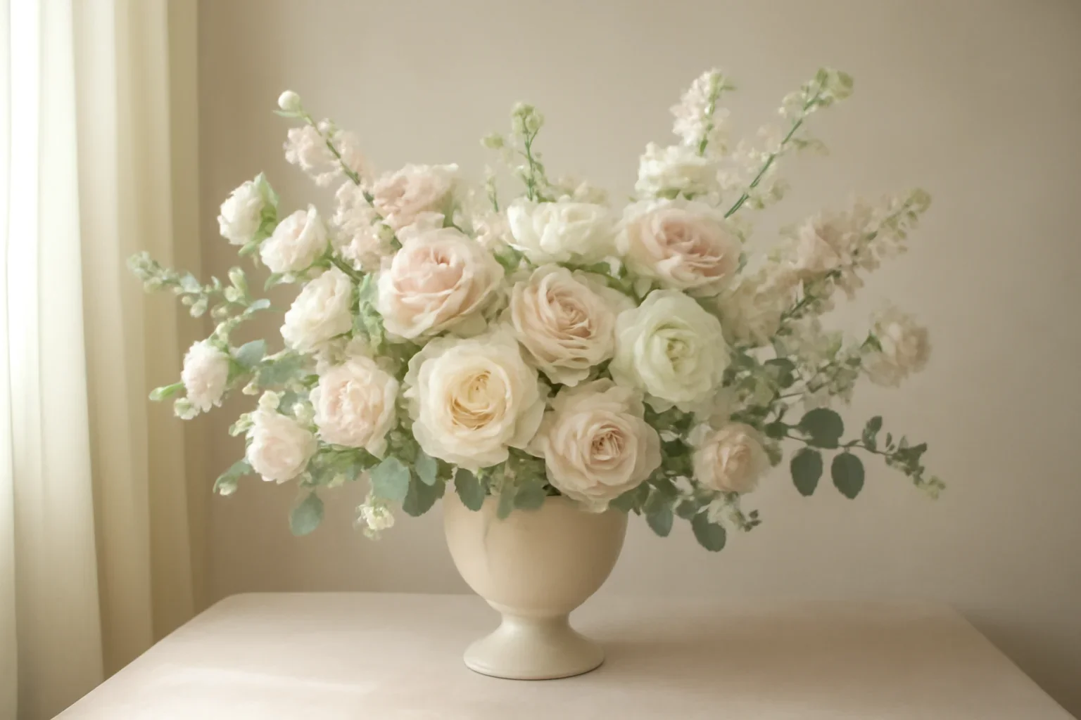 Contact Freshland Flowers floral hero arrangement in soft natural light
