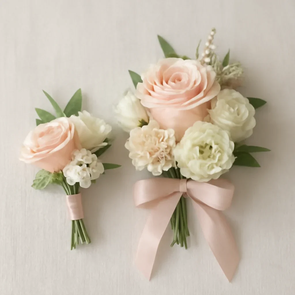 Hand-tied bouquet details for the Corsages & Boutonnieres Markham page