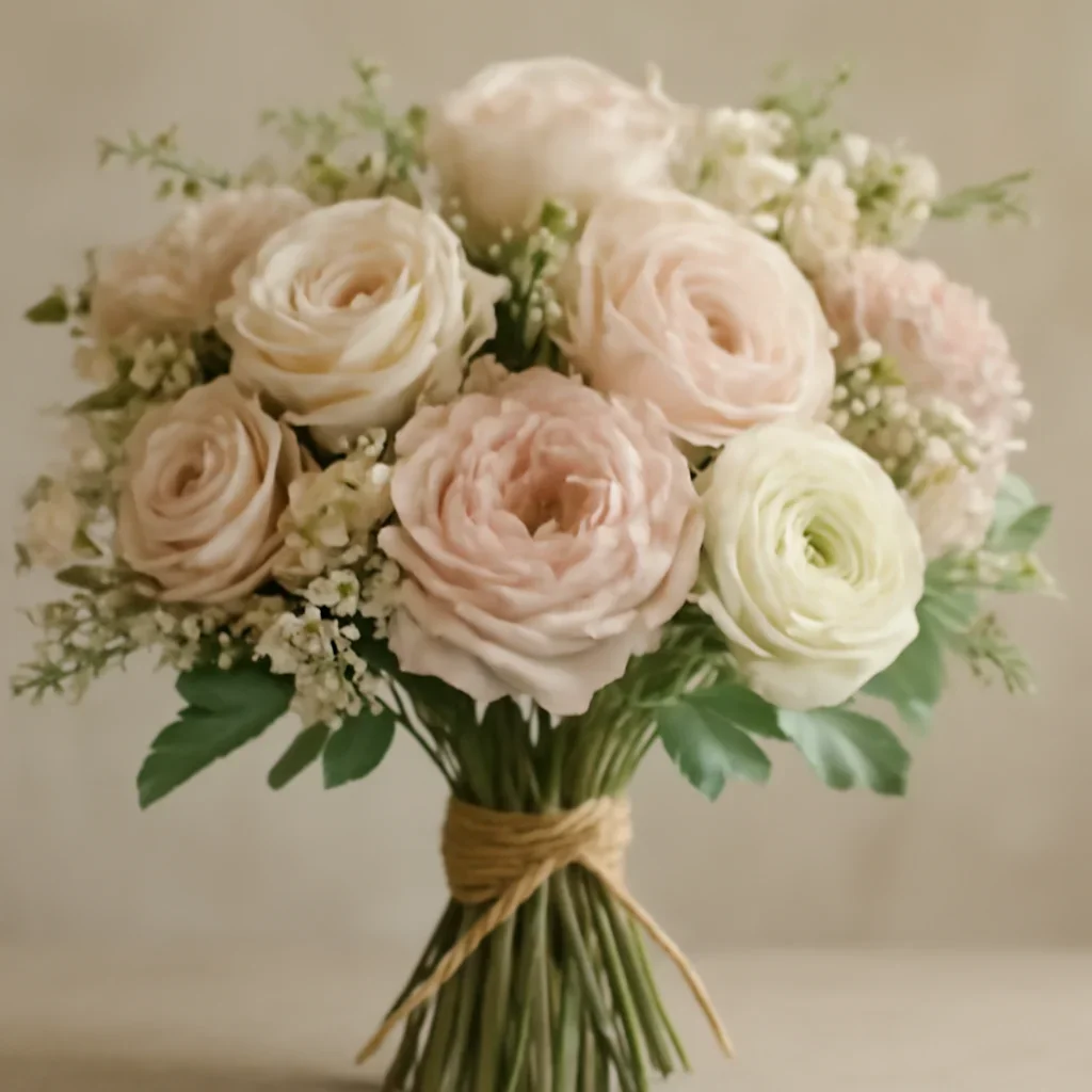 Hand-tied bouquet details for the FAQ page