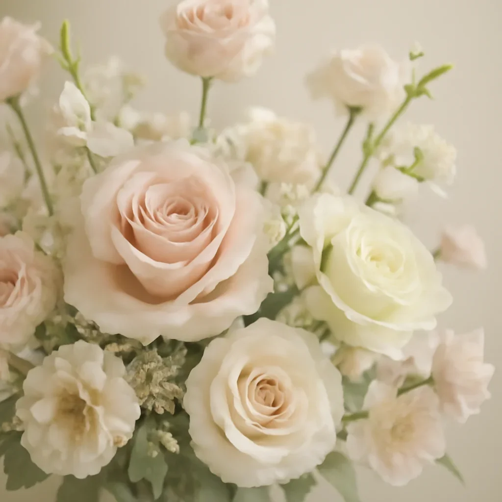 Close-up floral styling that supports the FAQ page