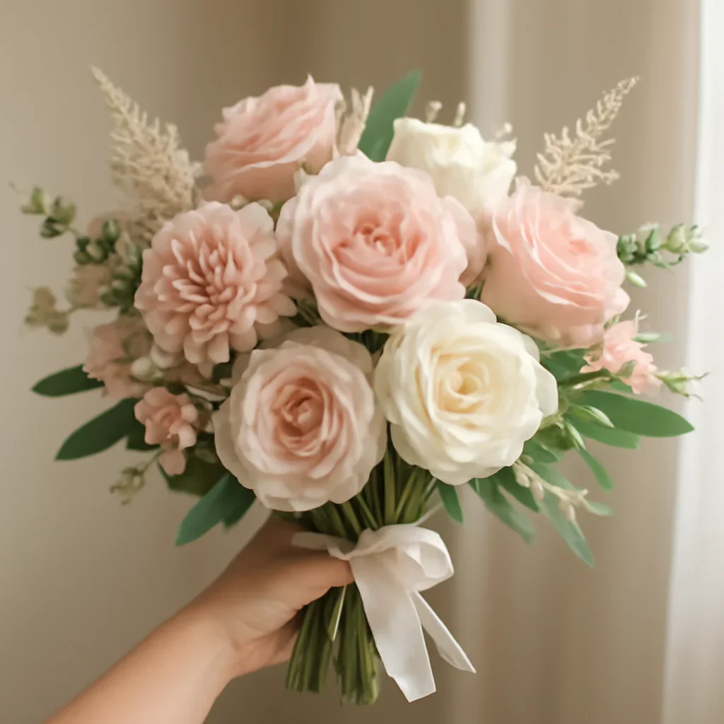 Hand-tied bouquet details for the Why Choose Freshland Flowers page