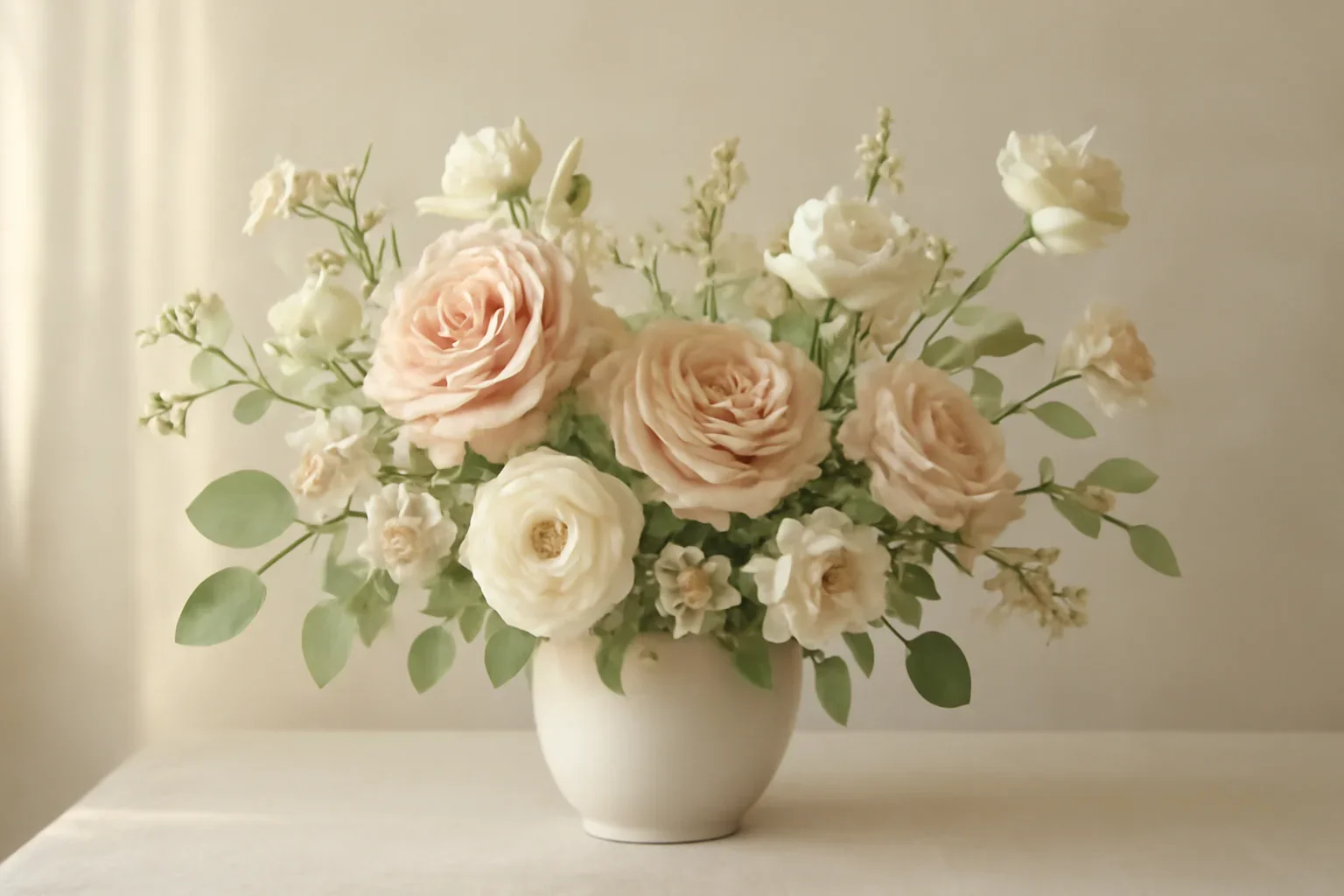 Why Choose Freshland Flowers floral hero arrangement in soft natural light