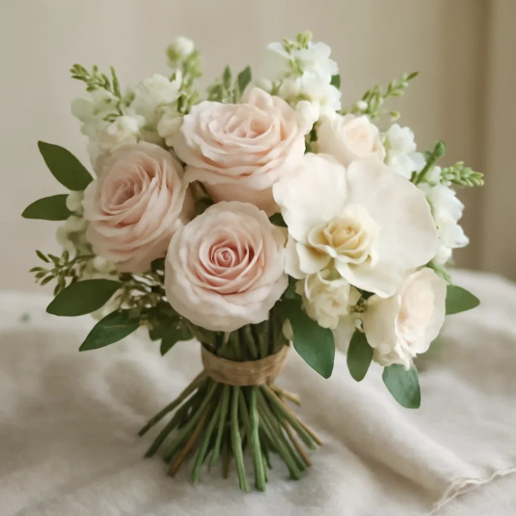 Hand-tied bouquet details for the Flower Care page