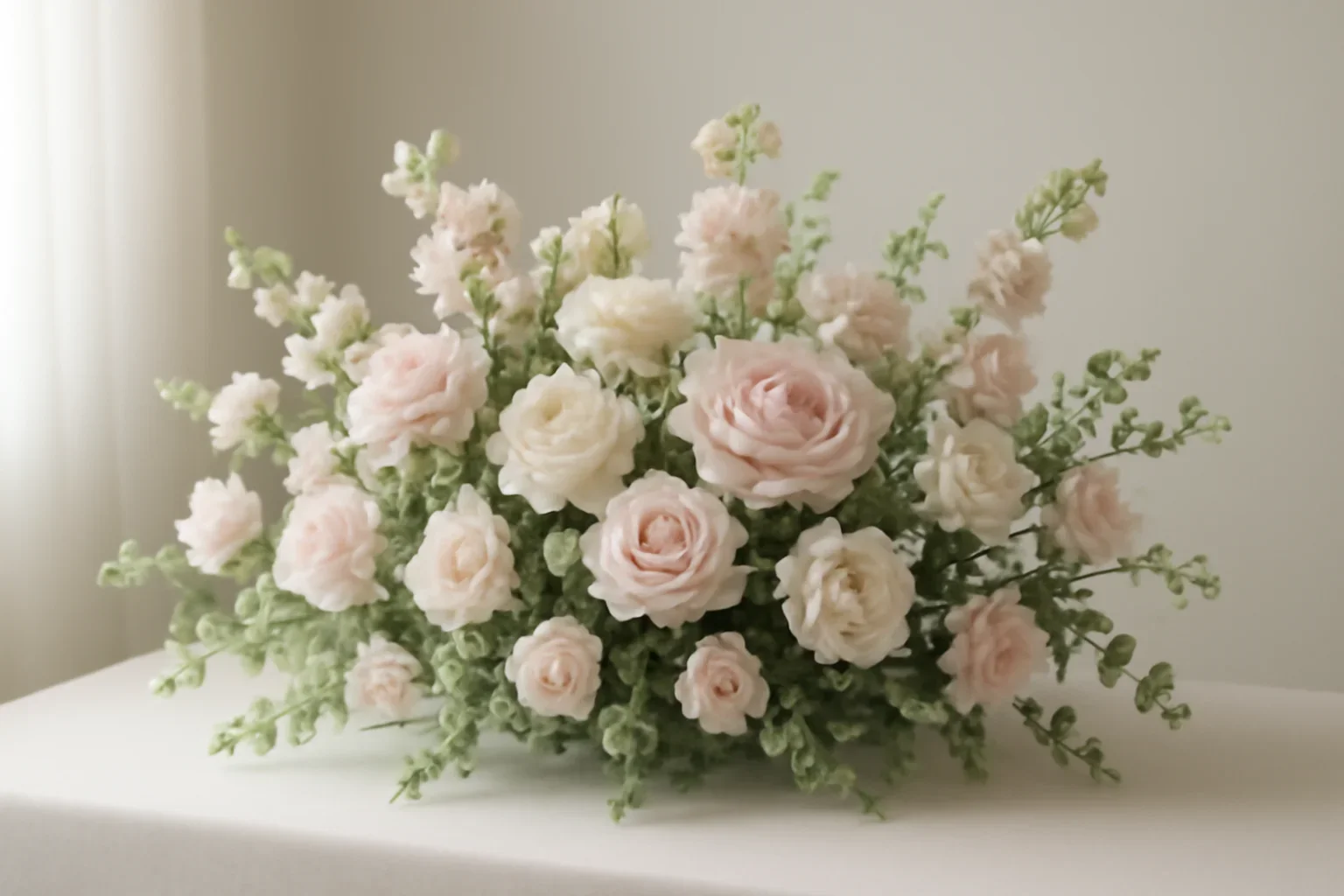 Funeral Flowers Markham floral hero arrangement in soft natural light