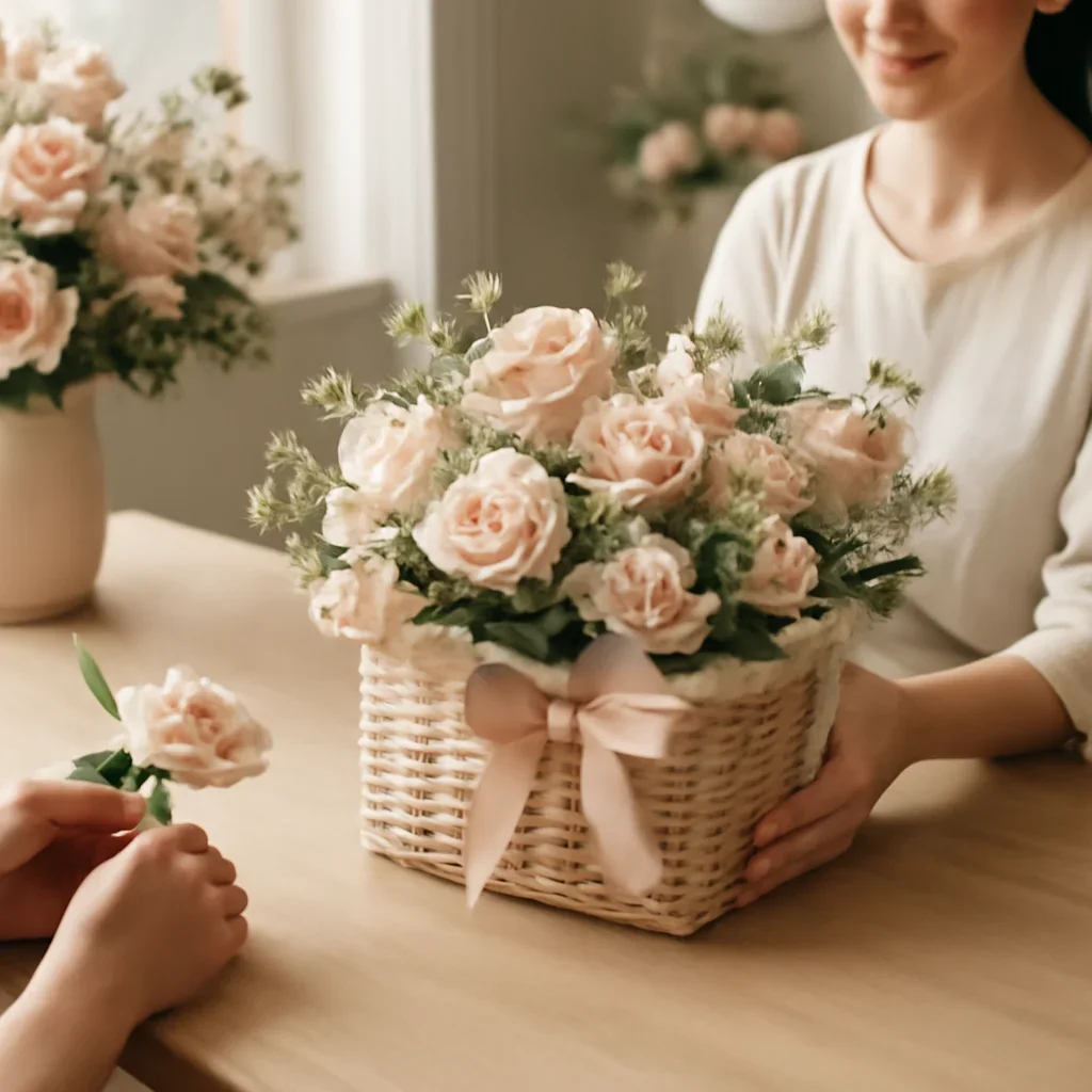 Welcoming floral consultation scene for the Gift Baskets Markham call to action