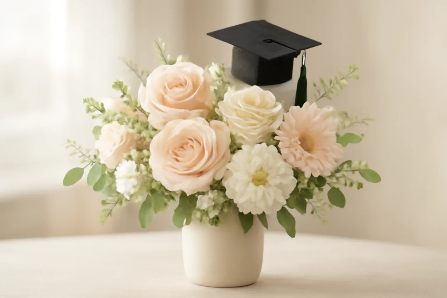 Graduation Flowers Markham floral hero arrangement in soft natural light