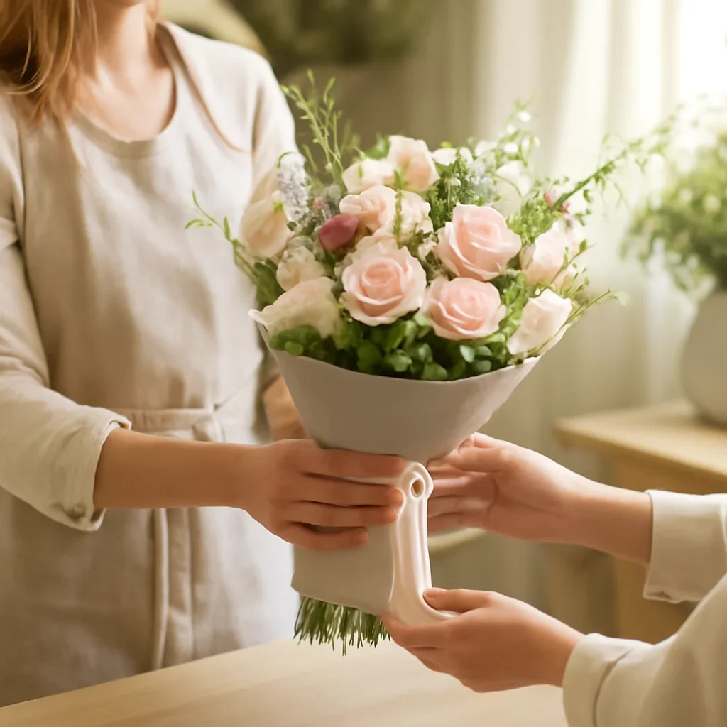 Welcoming floral consultation scene for the Hand-Tied Bouquets Markham call to action