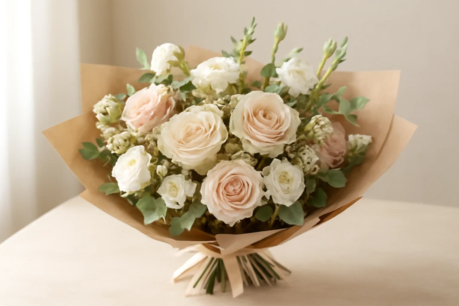 Hand-Tied Bouquets Markham floral hero arrangement in soft natural light