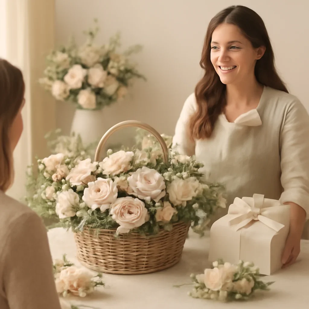 Welcoming floral consultation scene for the Holiday Gift Baskets Markham call to action