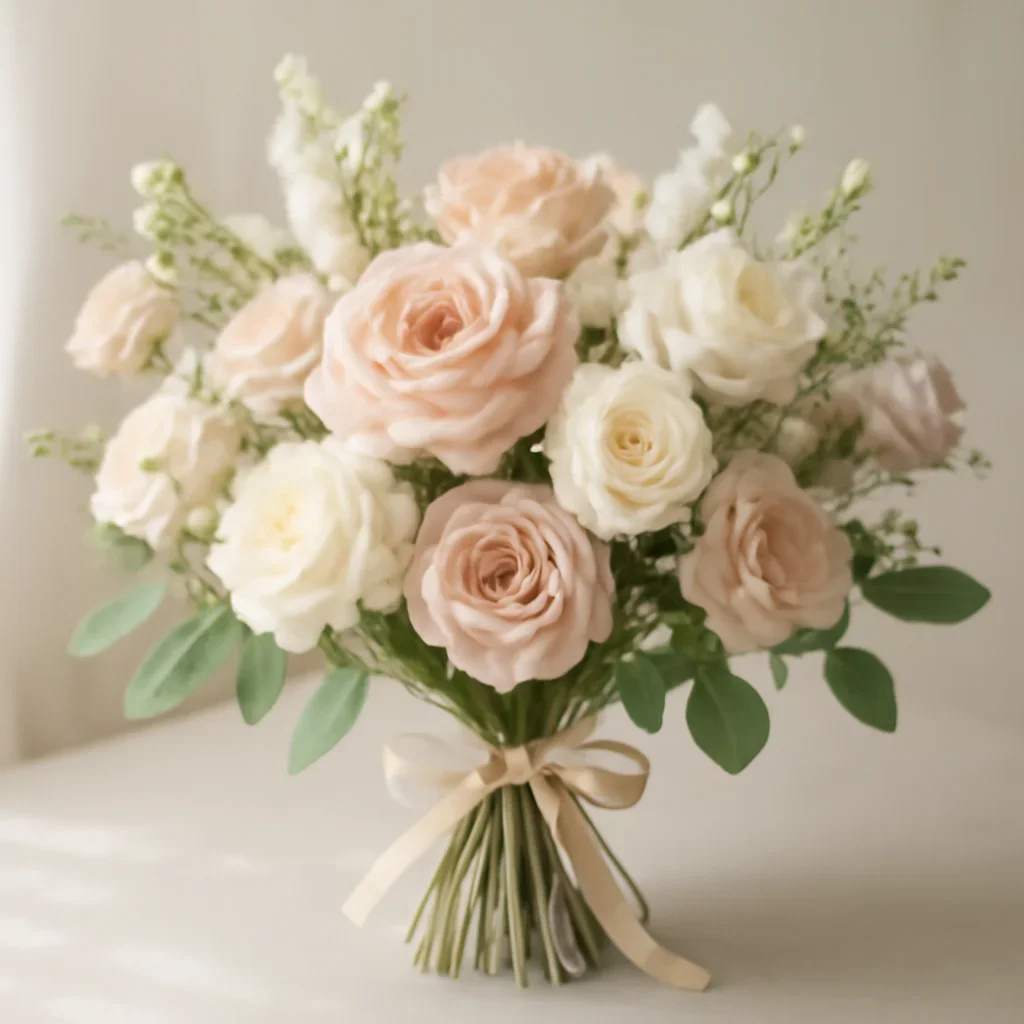 Hand-tied bouquet details for the Home page