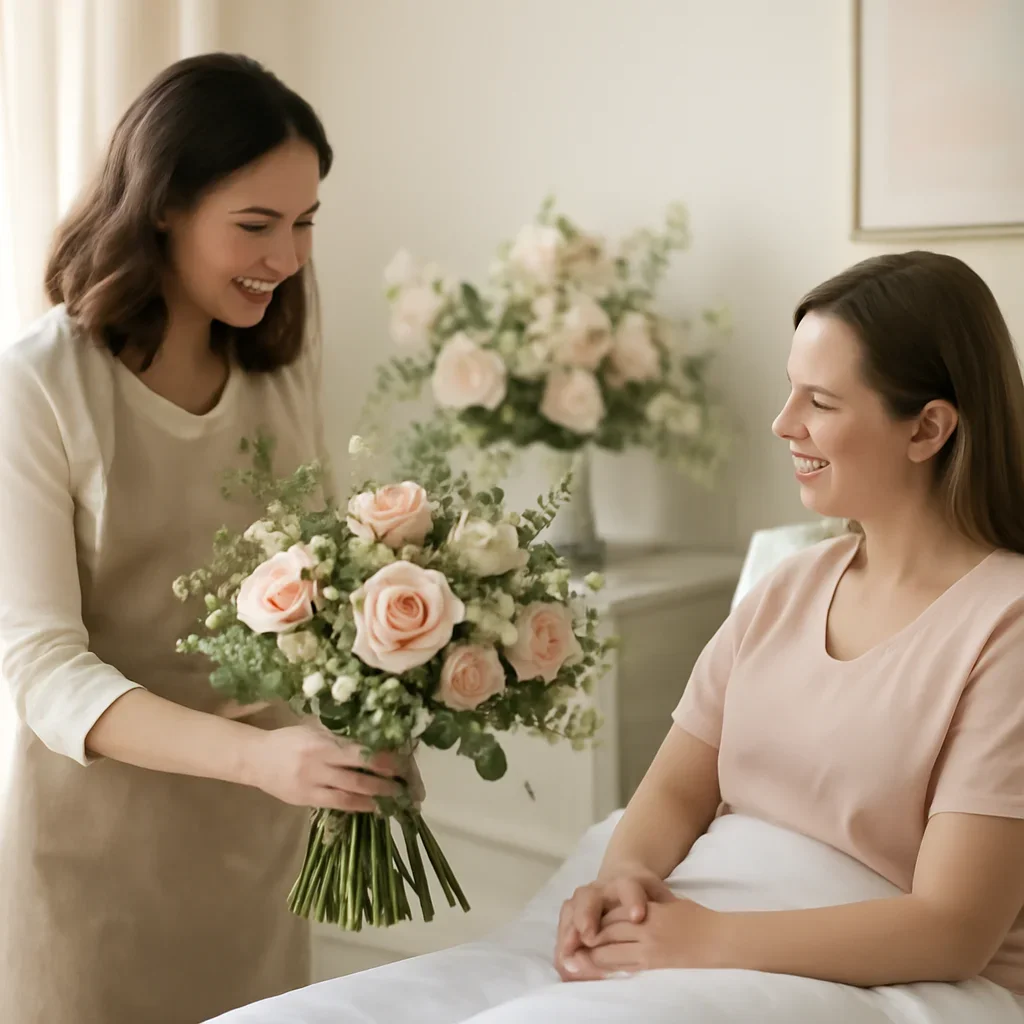 Welcoming floral consultation scene for the Hospital Flower Delivery Markham call to action