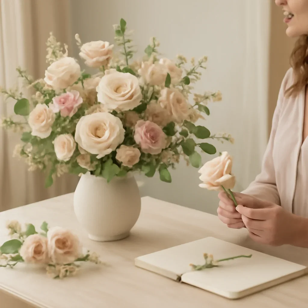 Welcoming floral consultation scene for the Delivery Destinations & Partners call to action