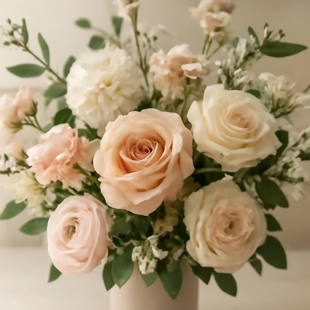 Close-up floral styling that supports the Just Because Flowers Markham page