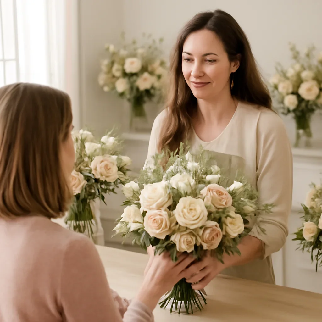 Welcoming floral consultation scene for the Mother's Day Flowers Markham call to action