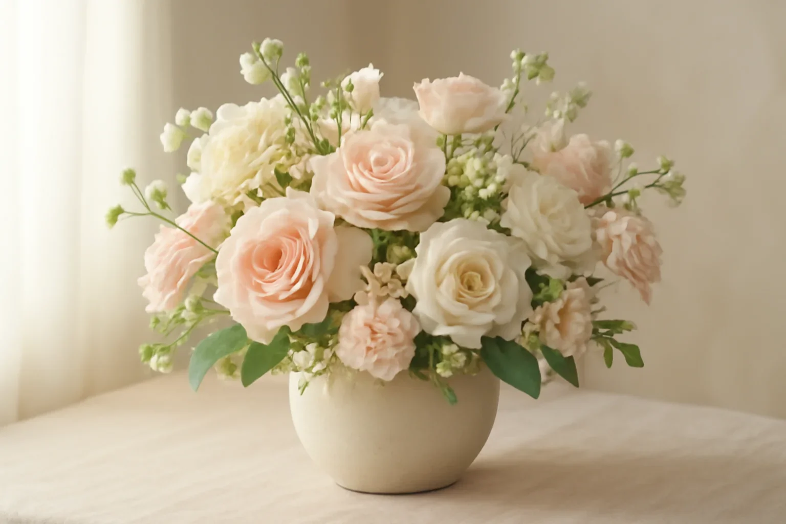 New Baby Flowers Markham floral hero arrangement in soft natural light