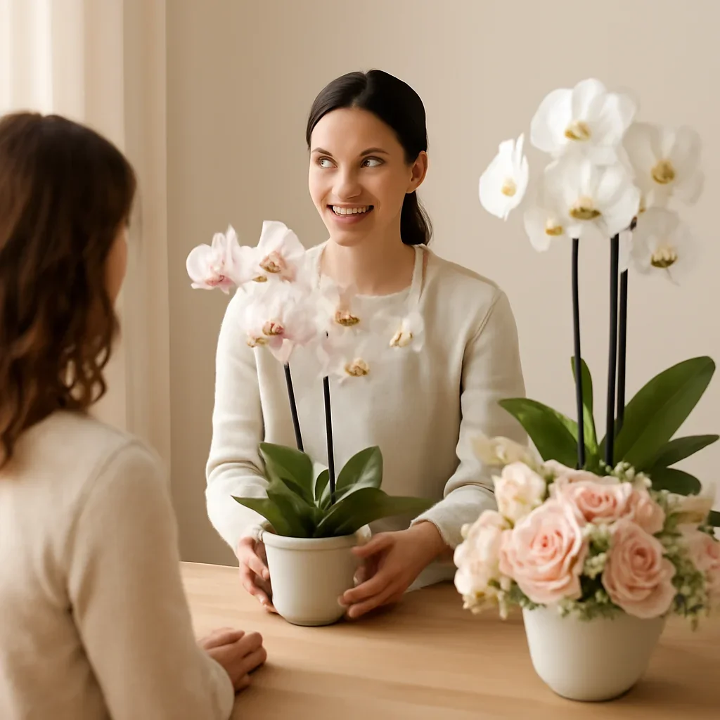 Welcoming floral consultation scene for the Orchids Markham call to action