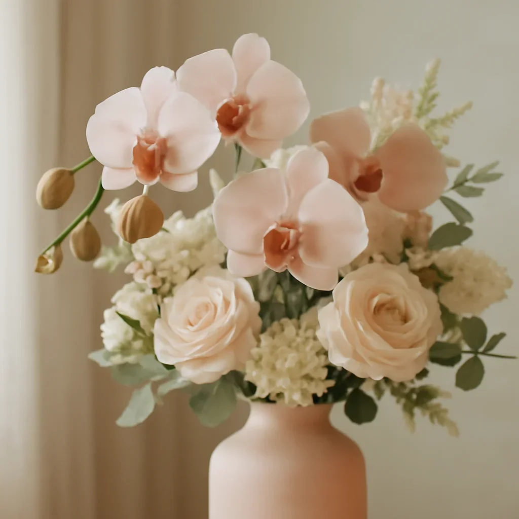 Close-up floral styling that supports the Orchids Markham page