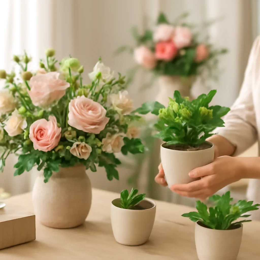 Welcoming floral consultation scene for the Plants Markham call to action