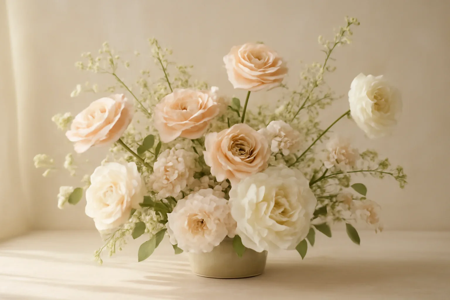 Returns & Refunds floral hero arrangement in soft natural light