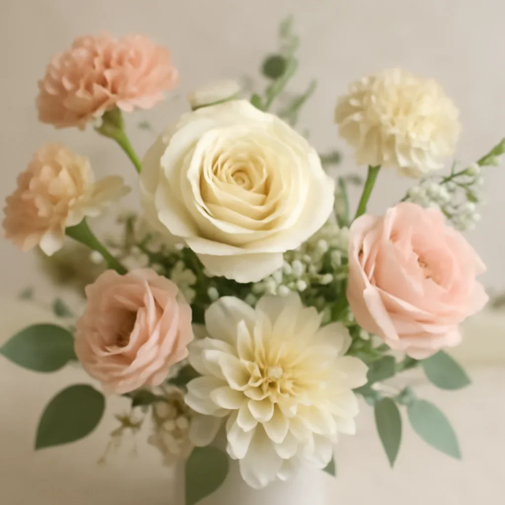 Close-up floral styling that supports the Returns & Refunds page