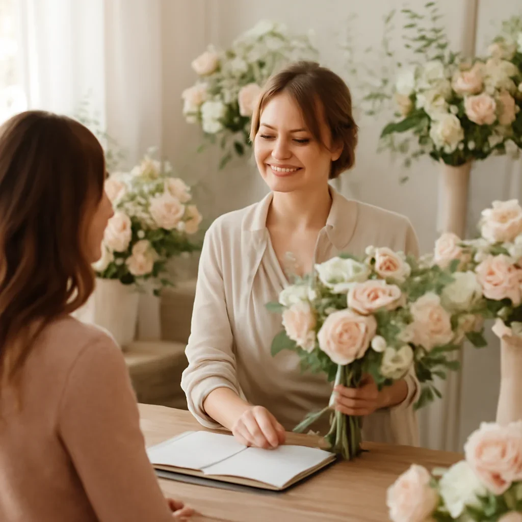 Welcoming floral consultation scene for the Richmond Hill Florist call to action
