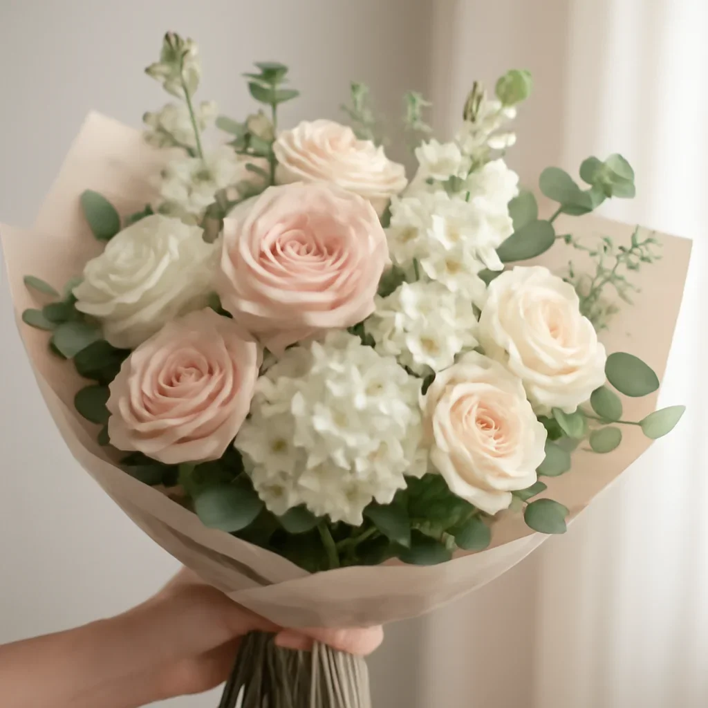 Hand-tied bouquet details for the Flowers by Occasion page