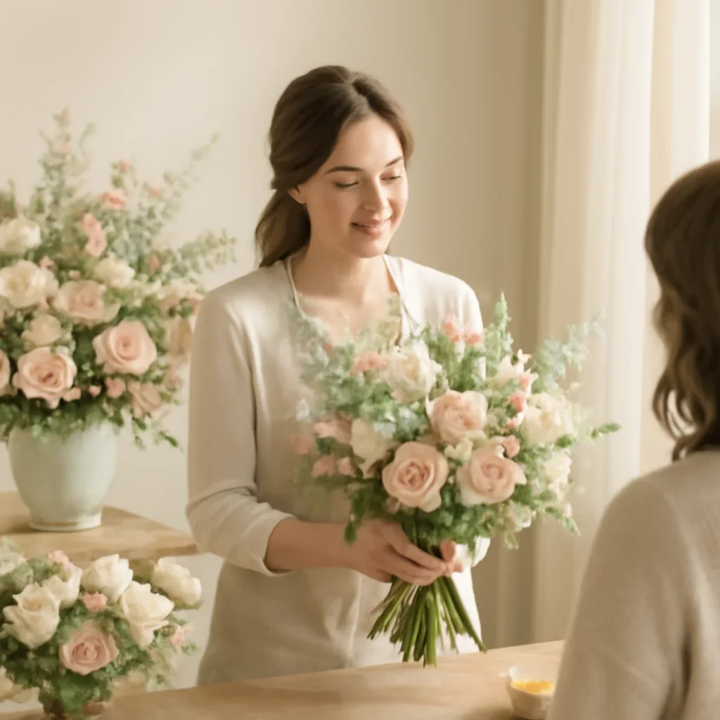 Welcoming floral consultation scene for the Spring Flowers Markham call to action