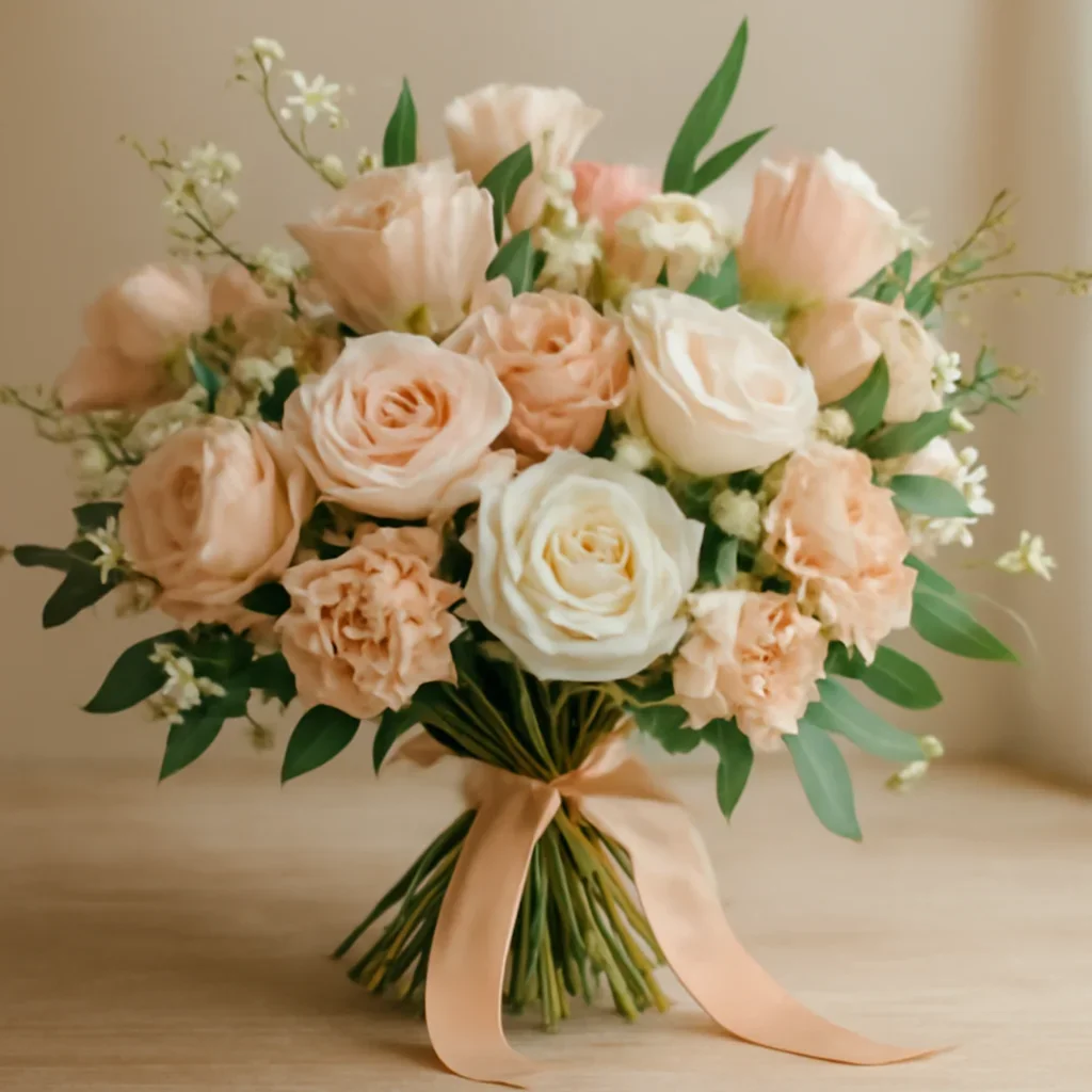 Hand-tied bouquet details for the Spring Flowers Markham page