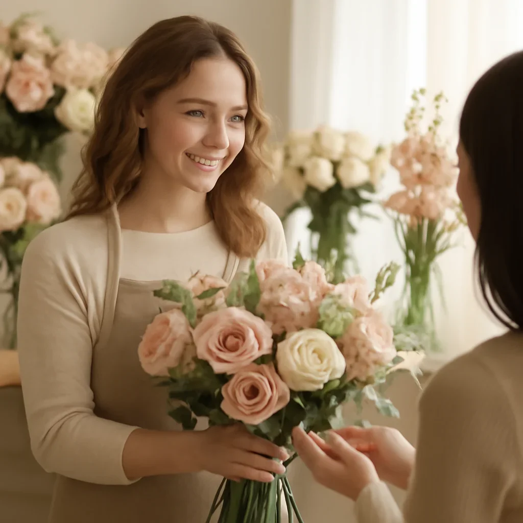 Welcoming floral consultation scene for the Valentine's Day Flowers Markham call to action